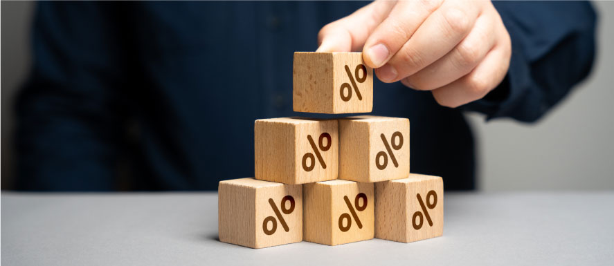 Persona cubos con porcentaje